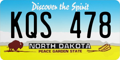 ND license plate KQS478