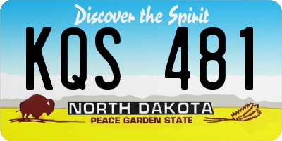 ND license plate KQS481