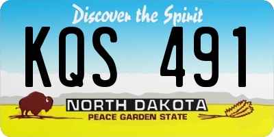 ND license plate KQS491