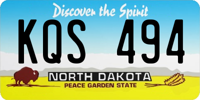 ND license plate KQS494