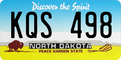 ND license plate KQS498