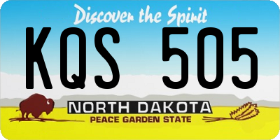 ND license plate KQS505
