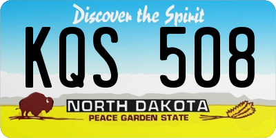 ND license plate KQS508