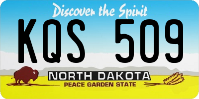 ND license plate KQS509