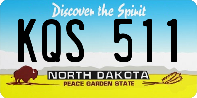 ND license plate KQS511