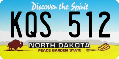 ND license plate KQS512