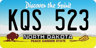 ND license plate KQS523