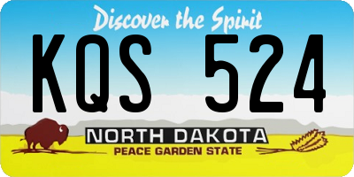 ND license plate KQS524