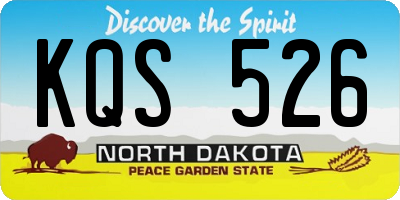 ND license plate KQS526