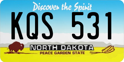 ND license plate KQS531