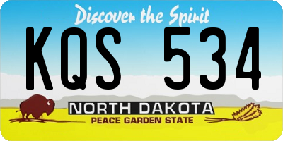 ND license plate KQS534