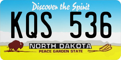 ND license plate KQS536