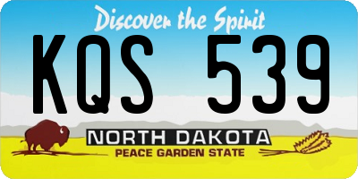 ND license plate KQS539