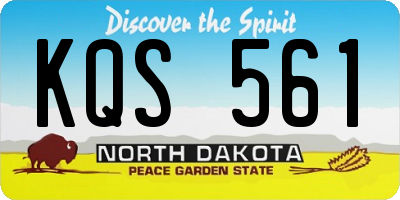 ND license plate KQS561