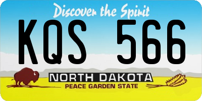 ND license plate KQS566