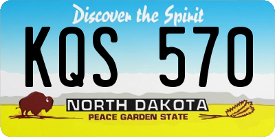 ND license plate KQS570