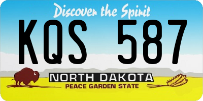 ND license plate KQS587
