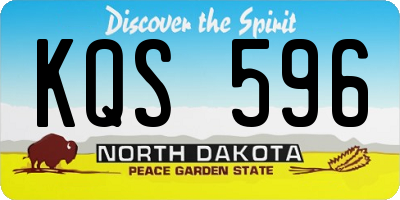 ND license plate KQS596
