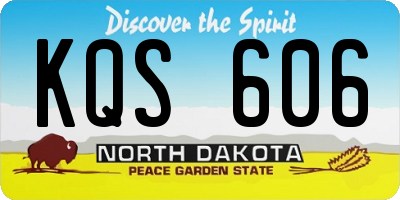 ND license plate KQS606