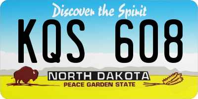 ND license plate KQS608