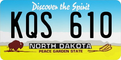 ND license plate KQS610