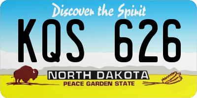 ND license plate KQS626