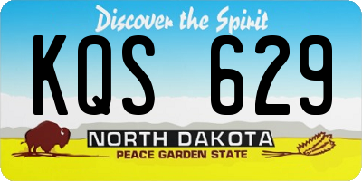 ND license plate KQS629
