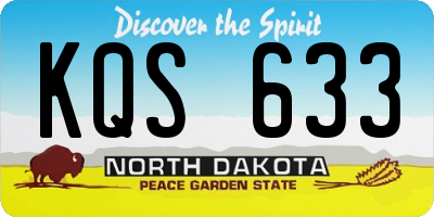 ND license plate KQS633