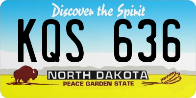 ND license plate KQS636
