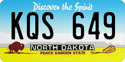 ND license plate KQS649