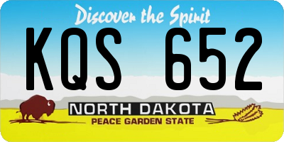ND license plate KQS652