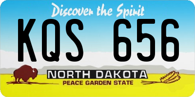 ND license plate KQS656