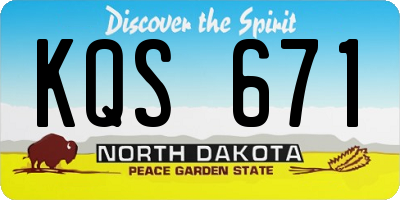 ND license plate KQS671
