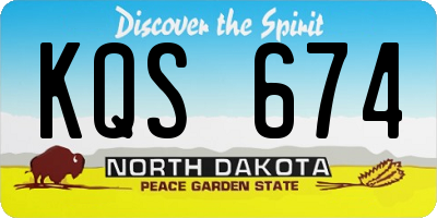 ND license plate KQS674