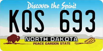 ND license plate KQS693