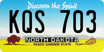 ND license plate KQS703
