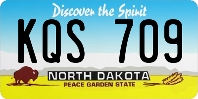 ND license plate KQS709