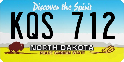 ND license plate KQS712