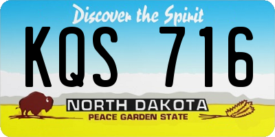 ND license plate KQS716