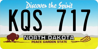 ND license plate KQS717