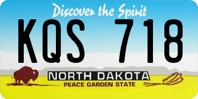 ND license plate KQS718