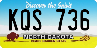 ND license plate KQS736