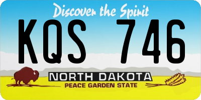ND license plate KQS746