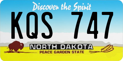 ND license plate KQS747