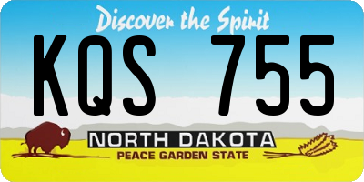 ND license plate KQS755