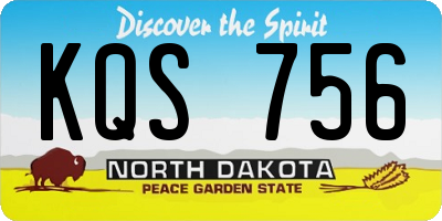 ND license plate KQS756