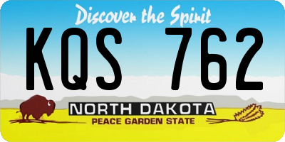 ND license plate KQS762