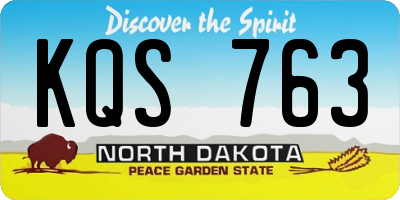 ND license plate KQS763