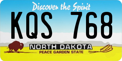 ND license plate KQS768