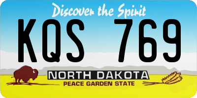 ND license plate KQS769